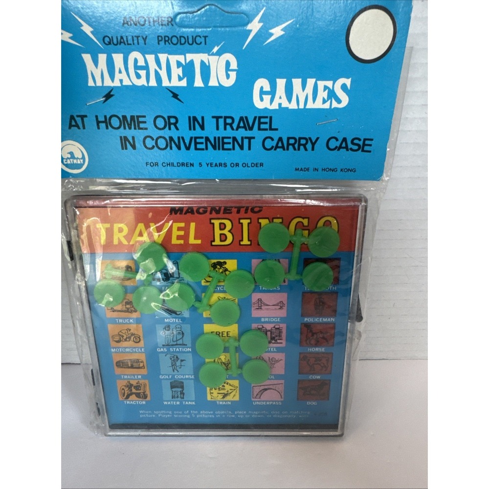 NOS VINTAGE TRAVEL MAGNETIC BINGO CATHAY Hong Kong toy
